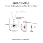 Vintage Lab Grown Ruby and Diamond Snowflake Pendant and Earrings Lab Created Ruby - ( AAAA ) - Quality - Rosec Jewels