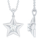 Certified Moissanite Star Pendant Necklace - Rosec Jewels