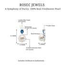 Designer Freshwater Pearl and Moissanite Halo Pendant with London Blue Topaz Freshwater Pearl - ( AAA ) - Quality - Rosec Jewels