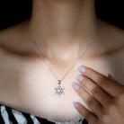 Classic Certified Moissanite Snowflake Pendant Moissanite - ( D-VS1 ) - Color and Clarity - Rosec Jewels