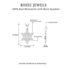 Classic Certified Moissanite Snowflake Pendant Moissanite - ( D-VS1 ) - Color and Clarity - Rosec Jewels