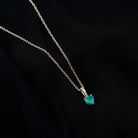 Heart Shape Emerald Pendant Necklace with Diamond Accent Bail Emerald - ( AAA ) - Quality - Rosec Jewels