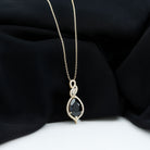 Black Spinel Teardrop Dangle Pendant with Moissanite Accent Black Spinel - ( AAA ) - Quality - Rosec Jewels