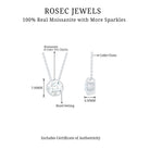 6.50 MM Simple Moissanite Solitaire Pendant Necklace Moissanite - ( D-VS1 ) - Color and Clarity - Rosec Jewels