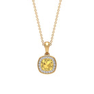 1 CT Cushion Cut Citrine Halo Pendant with Diamond Citrine - ( AAA ) - Quality - Rosec Jewels