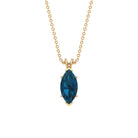 Marquise Cut London Blue Topaz Solitaire Pendant London Blue Topaz - ( AAA ) - Quality - Rosec Jewels