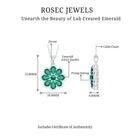 Pear Cut Created Emerald Flower Pendant with Zircon Accent Lab Created Emerald - ( AAAA ) - Quality - Rosec Jewels