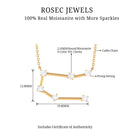 Certified Moissanite Gemini Constellation Necklace Moissanite - ( D-VS1 ) - Color and Clarity - Rosec Jewels