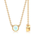 4 MM Round Shape Ethiopian Opal Solitaire Necklace in Bezel Setting Ethiopian Opal - ( AAA ) - Quality - Rosec Jewels