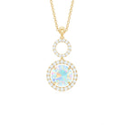 Ethiopian Opal and Diamond Dangle Pendant Necklace Ethiopian Opal - ( AAA ) - Quality - Rosec Jewels