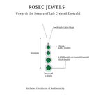 Lab Grown Emerald Dangle Pendant Necklace With Moissanite Halo Lab Created Emerald - ( AAAA ) - Quality - Rosec Jewels