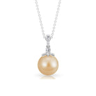 Simple South Sea Pearl Drop Pendant with Diamond South Sea Pearl - ( AAA ) - Quality - Rosec Jewels