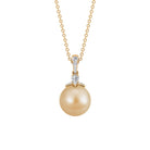 Simple South Sea Pearl Drop Pendant with Diamond South Sea Pearl - ( AAA ) - Quality - Rosec Jewels