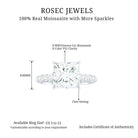 Princess Cut Moissanite Solitaire Engagement Ring with Side Stones Moissanite - ( D-VS1 ) - Color and Clarity 92.5 Sterling Silver 7 - Rosec Jewels