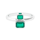 1 CT Moi Et Toi Octagon Cut Emerald Two Stone Engagement Ring Emerald - ( AAA ) - Quality - Rosec Jewels