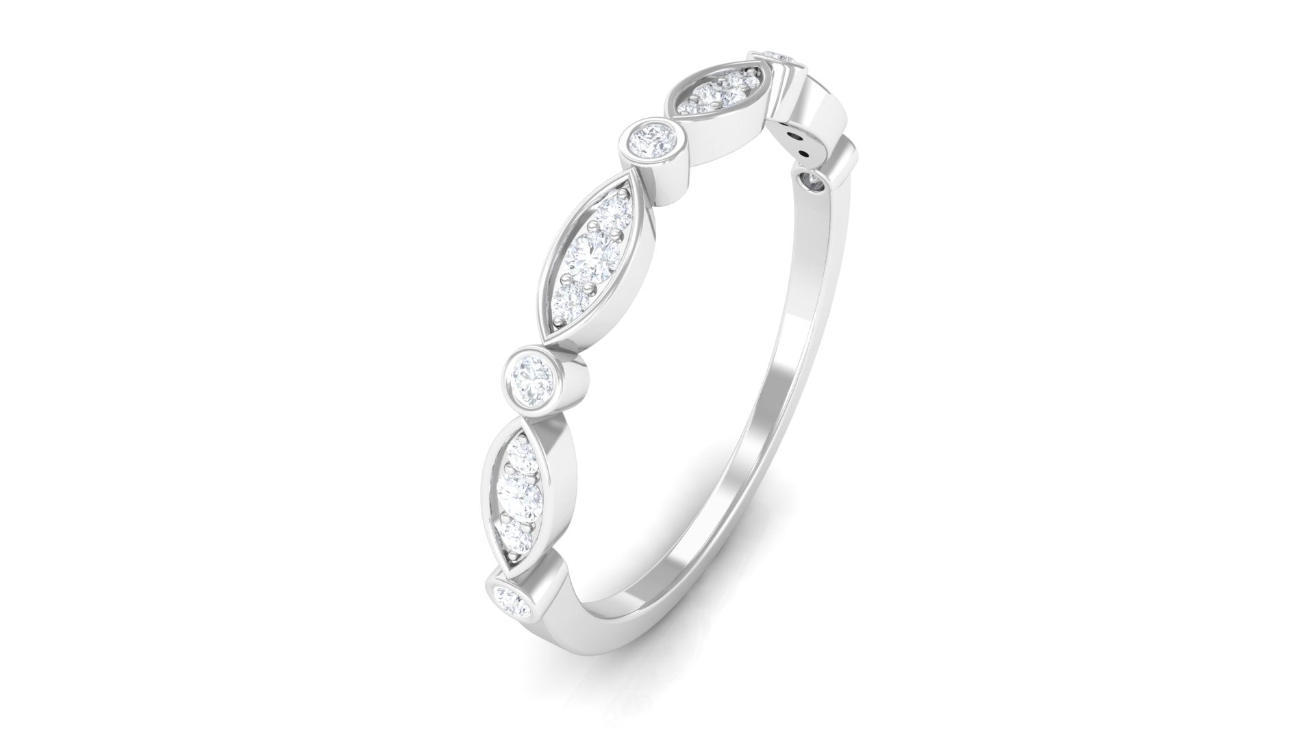 Natural Diamond Half Eternity Anniversary Ring Diamond - ( HI-SI ) - Color and Clarity - Rosec Jewels