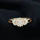 Diamond Flower Engagement Ring with Split Shank Diamond - ( HI-SI ) - Color and Clarity - Rosec Jewels