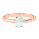 5X7 MM Oval Cut Ethiopian Opal Solitaire Ring in Claw Setting Ethiopian Opal - ( AAA ) - Quality - Rosec Jewels