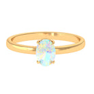 5X7 MM Oval Cut Ethiopian Opal Solitaire Ring in Claw Setting Ethiopian Opal - ( AAA ) - Quality - Rosec Jewels