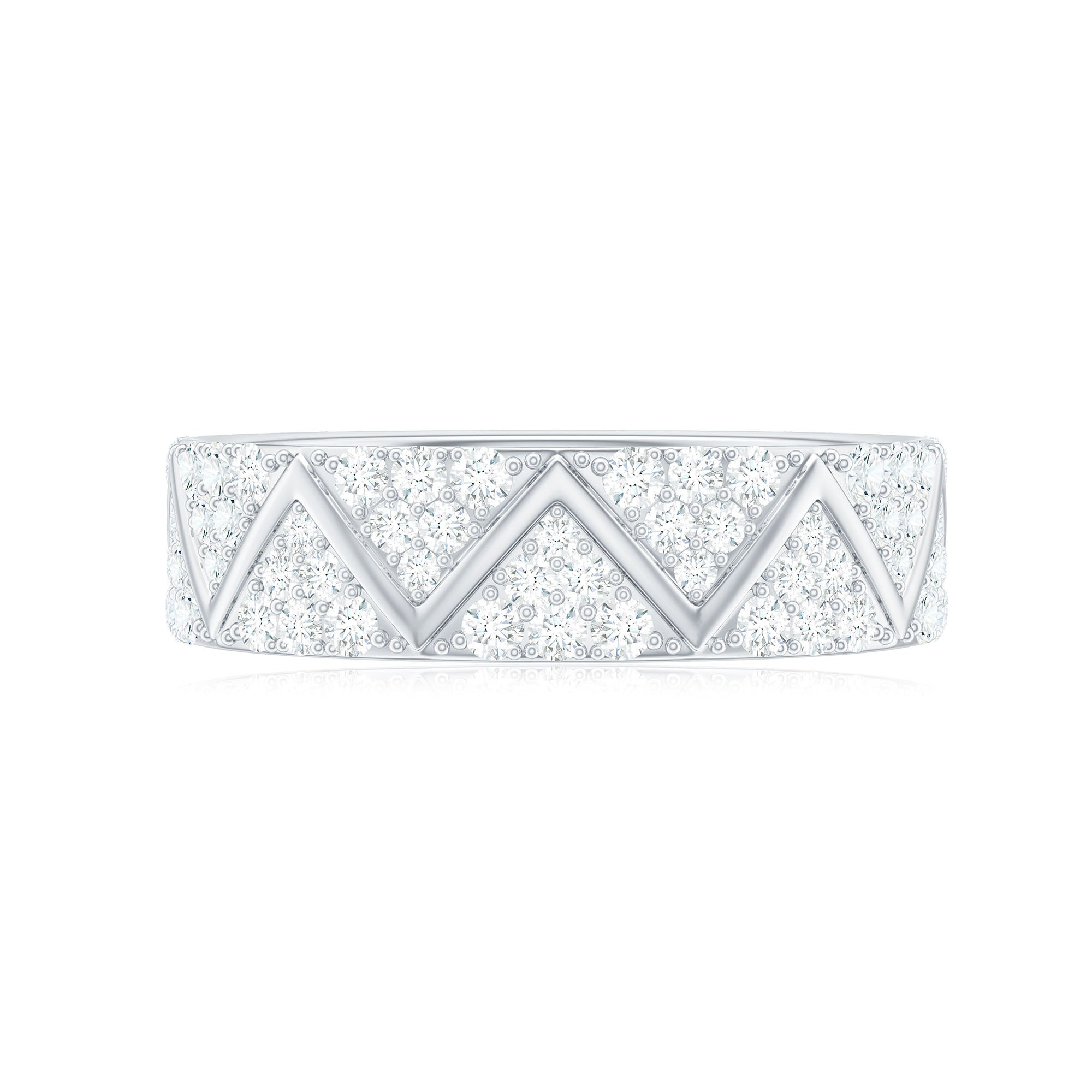 Certified Moissanite Full Eternity Band Ring Moissanite - ( D-VS1 ) - Color and Clarity - Rosec Jewels