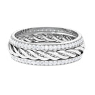 Round Diamond Twisted Rope Band Ring Diamond - ( HI-SI ) - Color and Clarity - Rosec Jewels