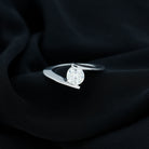 Round Shape Moissanite Solitaire Bypass Gold Ring Moissanite - ( D-VS1 ) - Color and Clarity - Rosec Jewels