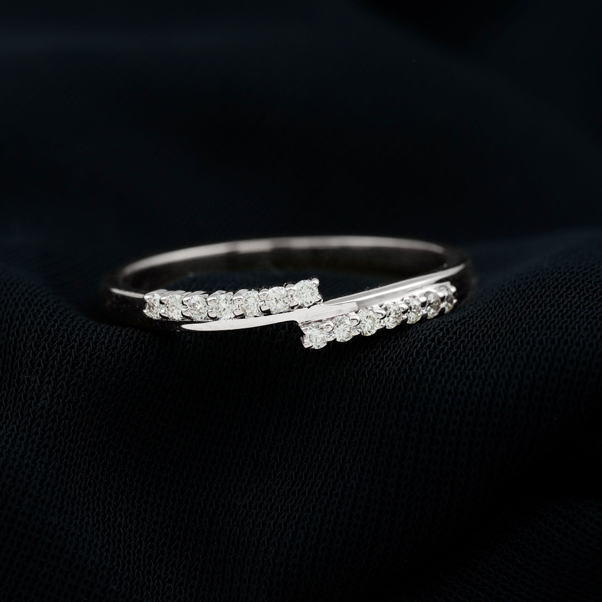 Minimal Diamond Stackable Band Ring in Prong Setting Diamond - ( HI-SI ) - Color and Clarity - Rosec Jewels