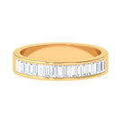 Baguette Shape Diamond Half Eternity Band Ring Diamond - ( HI-SI ) - Color and Clarity - Rosec Jewels