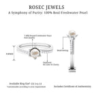 2.25 CT Floral Freshwater Pearl Bypass and Diamond Engagement Ring in Gold Freshwater Pearl - ( AAA ) - Quality - Rosec Jewels