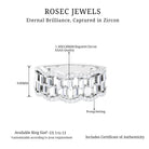 Round and Baguette Cut Zircon Classic Wedding Band Ring Zircon - ( AAAA ) - Quality - Rosec Jewels