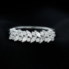 Marquise and Round Zircon Half Eternity Band Ring Zircon - ( AAAA ) - Quality - Rosec Jewels