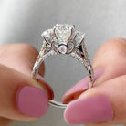 Cubic Zirconia Vintage Inspired Infinity Engagement Ring Zircon - ( AAAA ) - Quality - Rosec Jewels