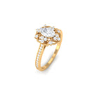 1.25 CT Vintage Inspired Zircon Flower Engagement Ring Zircon - ( AAAA ) - Quality - Rosec Jewels