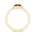 Pear Cut Lab Created Ruby Engagement Ring with Diamond Accent Lab Created Ruby - ( AAAA ) - Quality - Rosec Jewels