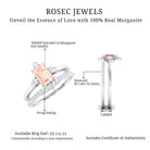 1.25 Carat Emerald Cut Morganite Solitaire Ring Set with Diamond Morganite - ( AAA ) - Quality - Rosec Jewels