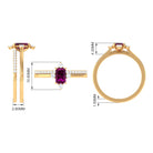 1.25 CT Natural Rhodolite and Diamond Ring Set Rhodolite - ( AAA ) - Quality - Rosec Jewels