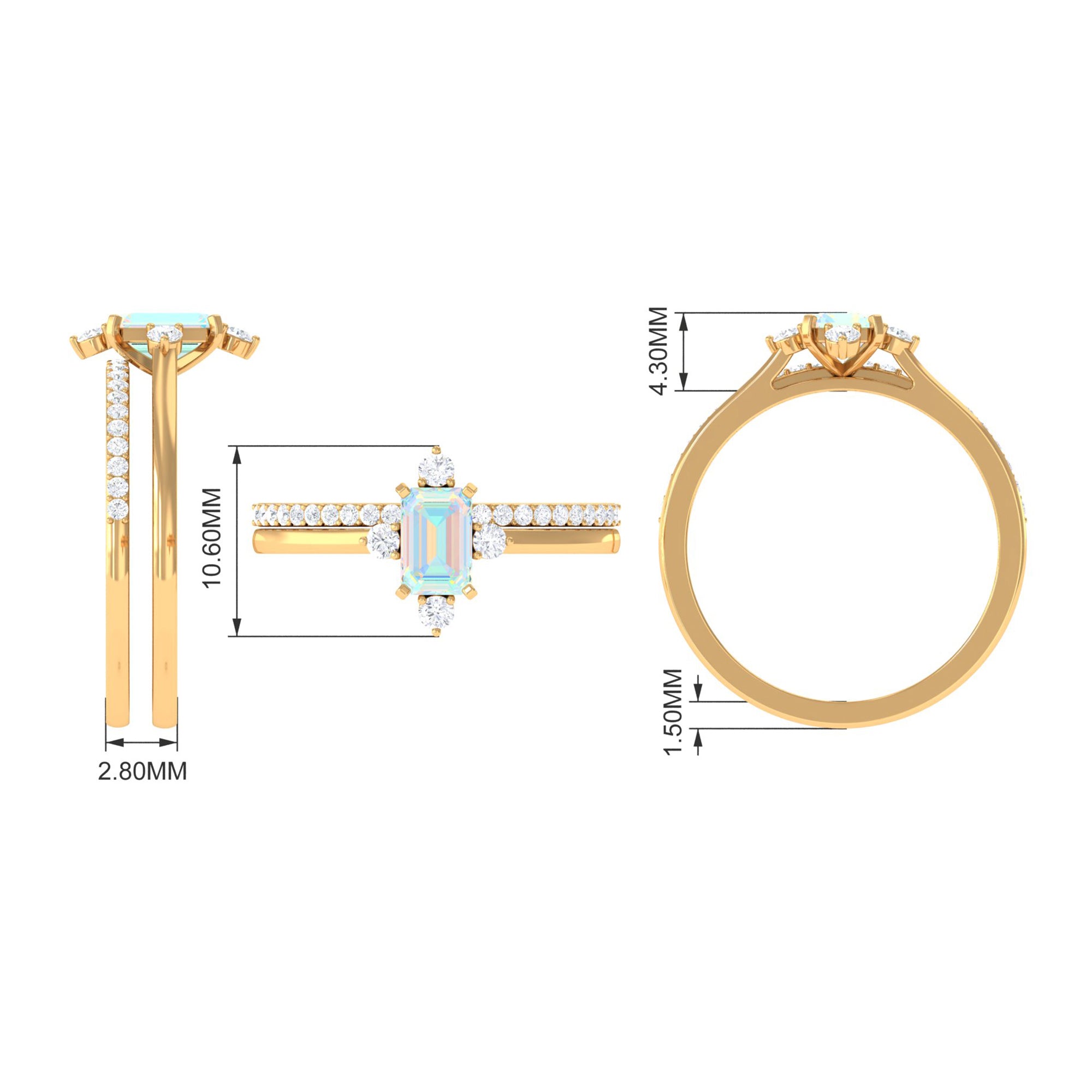 Natural Ethiopian Opal Solitaire Ring Set with Diamond Ethiopian Opal - ( AAA ) - Quality - Rosec Jewels