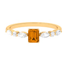 0.75 CT Elegant Citrine Promise Ring with Moissanite Stones Citrine - ( AAA ) - Quality - Rosec Jewels