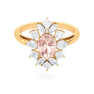 2.25 Carat Morganite and Moissanite Cocktail Ring Morganite - ( AAA ) - Quality - Rosec Jewels