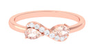 1/2 CT Pear Morganite Infinity Promise Ring with Diamond Morganite - ( AAA ) - Quality - Rosec Jewels