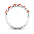 1 CT Orange Sapphire Designer Anniversary Band with Diamond Orange Sapphire - ( AAA ) - Quality - Rosec Jewels