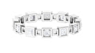 Princess Cut Moissanite Band Ring Moissanite - ( D-VS1 ) - Color and Clarity - Rosec Jewels