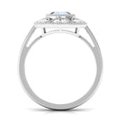 3/4 CT Round Moonstone and Diamond Vintage Engagement Ring Moonstone - ( AAA ) - Quality - Rosec Jewels