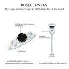 Round Black and White Diamond Infinity Engagement Ring Black Diamond - ( AAA ) - Quality - Rosec Jewels