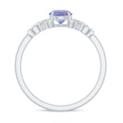 Natural Tanzanite Infinity Solitaire Engagement Ring Tanzanite - ( AAA ) - Quality - Rosec Jewels