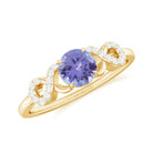 Natural Tanzanite Infinity Solitaire Engagement Ring Tanzanite - ( AAA ) - Quality - Rosec Jewels