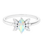 Marquise Ethiopian Opal and Diamond Promise Ring Ethiopian Opal - ( AAA ) - Quality - Rosec Jewels