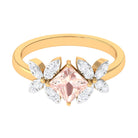 1.25 CT Princess Cut Morganite Floral Engagement Ring with Diamond Morganite - ( AAA ) - Quality - Rosec Jewels