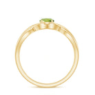 0.25 CT Round Cut Peridot Gold Crossover Solitaire Ring Peridot - ( AAA ) - Quality - Rosec Jewels