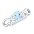 0.25 CT Solitaire Aquamarine Crossover Engagement Ring Aquamarine - ( AAA ) - Quality - Rosec Jewels